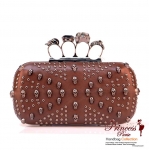 Modern Designer Inspired Evening bag w/ Skull and Stud Decor
